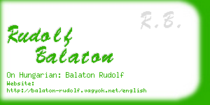 rudolf balaton business card